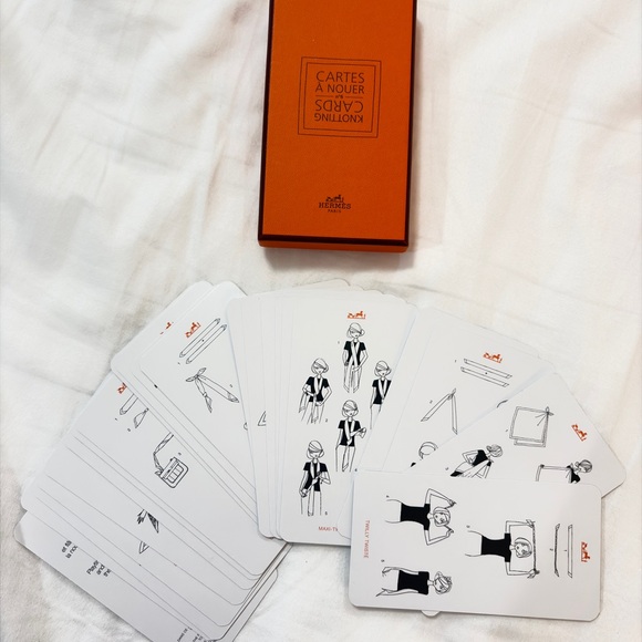 Hermes Maxi Twilly Scarf + Tying Cards - Bees & Orange Polka Dots - Picture 12 of 15